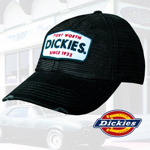 画像クリックで大きく確認できます　Click↓1: ディッキーズ ロゴパッチ メッシュ キャップ（ブラック）/Dickies Mesh Cap(Black)