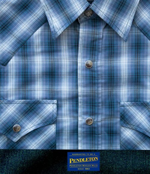 画像クリックで大きく確認できます　Click↓1: ペンドルトン 半袖 ウエスタン シャツ ブルー・ホワイトS/Pendleton Shortsleeve Western Shirt