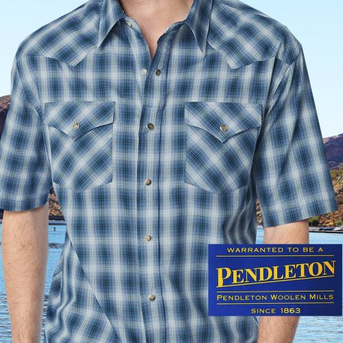 画像クリックで大きく確認できます　Click↓2: ペンドルトン 半袖 ウエスタン シャツ ブルー・ホワイトS/Pendleton Shortsleeve Western Shirt