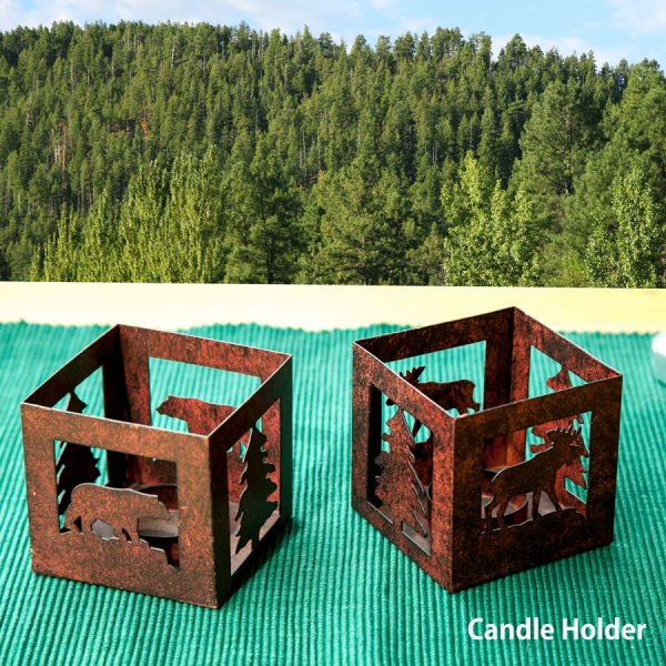 画像1: ツリー キャンドルホルダー/Tree Candle Holder(Rust)