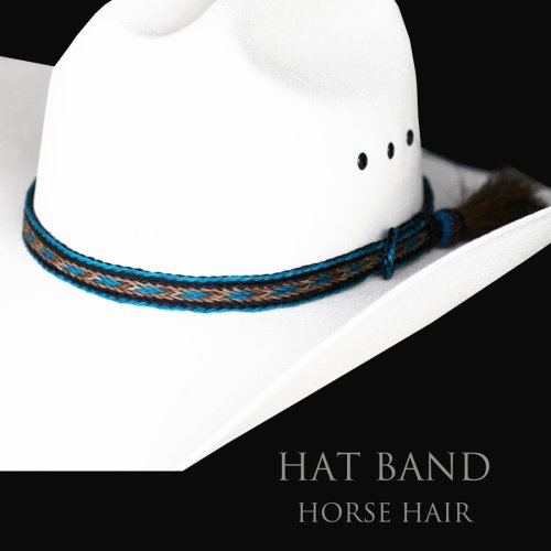 画像クリックで大きく確認できます　Click↓1: ホースヘアー ハット バンド（ターコイズ）/Horse Hair Hat Band(Turquoise)