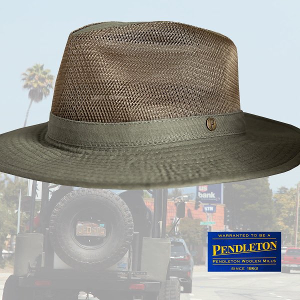 画像1: ペンドルトン メッシュクラウン ブリーザーハット（オリーブ）/Pendleton Breezer Hat(Olive)