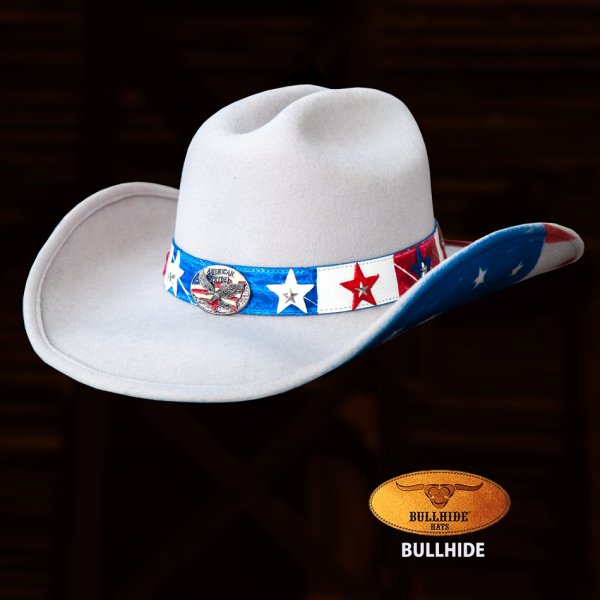 画像1: ブルハイド アメリカ＆イーグル ウエスタン プレミアムウール ハット（シルバーベリー）/Bullhide Premium Wool Cowboy Hat(Silverbelly)