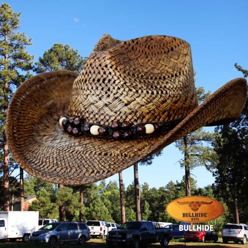 画像クリックで大きく確認できます　Click↓1: ブルハイド シェイパブルブリム ウエスタン ストロー カウボーイ ハット（ピーカン）大きいサイズもあり/Bullhide Straw Cowboy Hat(Pecan)