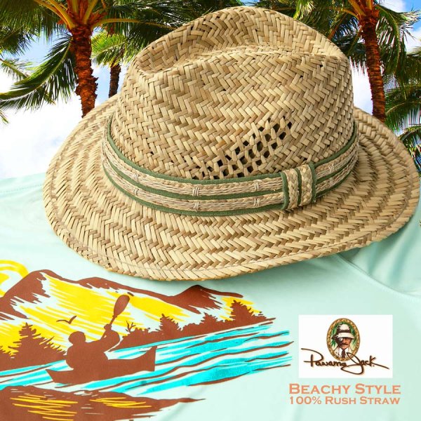 画像1: パナマジャック リゾート ストローハット（ナチュラル）/Panama Jack Straw Hat(Natural)