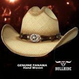 ブルハイド ハンドウーブン パナマ ローンスターコンチョ レザーバンド ウエスタン ストロー カウボーイ ハット（ナチュラル）/Bullhide Star Central Panama Straw Cowboy Hat(Natural)