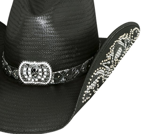 画像3: ブルハイド ウェスタン ストロー カウボーイ ハット（カウガールファンタジー・ブラック）/BULLHIDE Western Straw Cowboy Hat Cowgirl Fantasy(Black)