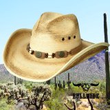 ブルハイド パームファイバー ストロー メタルコンチョ カウボーイ ハット ムーンライト（ナチュラル）大きいサイズもあり/Bullhide Moonlight Palm Fiber Straw Cowboy Hat(Natural) 