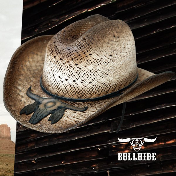 画像1: ブルハイド ウエスタン ストローハット カレイジャス（ブラウン）/Bullhide Western Straw Hat Courageous(Brown)