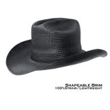 ウエスタン ストロー カウボーイハット（ブラック）S（54cm〜55cm）/Western Straw Cowboy Hat(Black)
