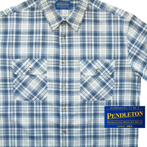 画像クリックで大きく確認できます　Click↓2: ペンドルトン ハイカー シャツ（半袖 /ブループラッド）L/Pendleton Short Sleeve Hiker Shirt Blue Plaid