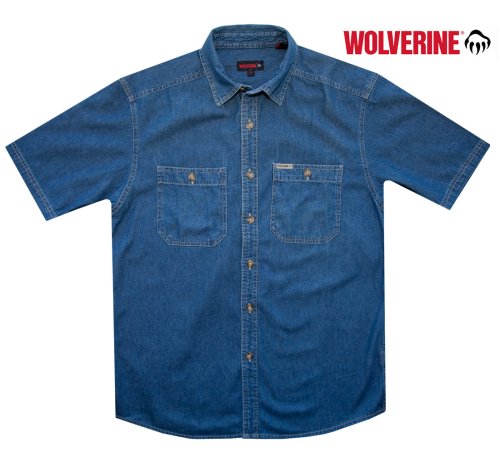 画像クリックで大きく確認できます　Click↓1: ウルヴァリン 半袖 デニム シャツ/Wolverine Shortsleeve Denim Shirt