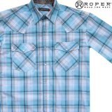 ローパー ウエスタンシャツ（ライトブルー・ブラウン・ホワイト/半袖）/Roper Short Sleeve Western Shirt