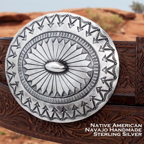 画像クリックで大きく確認できます　Click↓1: ナバホ スターリング シルバー ハンドメイド ベルト バックル/Navajo Handmade Belt Buckle