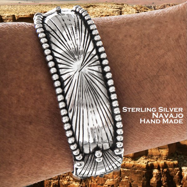 画像4: アメリカインディアン ナバホ族 スターリングシルバー ハンドメイド ブレスレット/Navajo Sterling Silver Bracelet