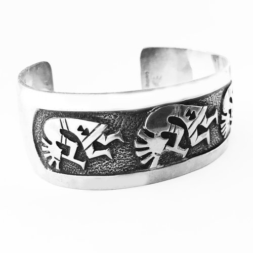 画像クリックで大きく確認できます　Click↓2: ホピ オーバーレイ ブレスレット ココペリ/Hopi 925 Silver Kokopelli Bracelet