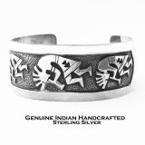 ホピ オーバーレイ ブレスレット ココペリ/Hopi 925 Silver Kokopelli Bracelet