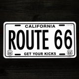 ルート66 ライセンスプレート カリフォルニア/California Route 66 Metal License Plate