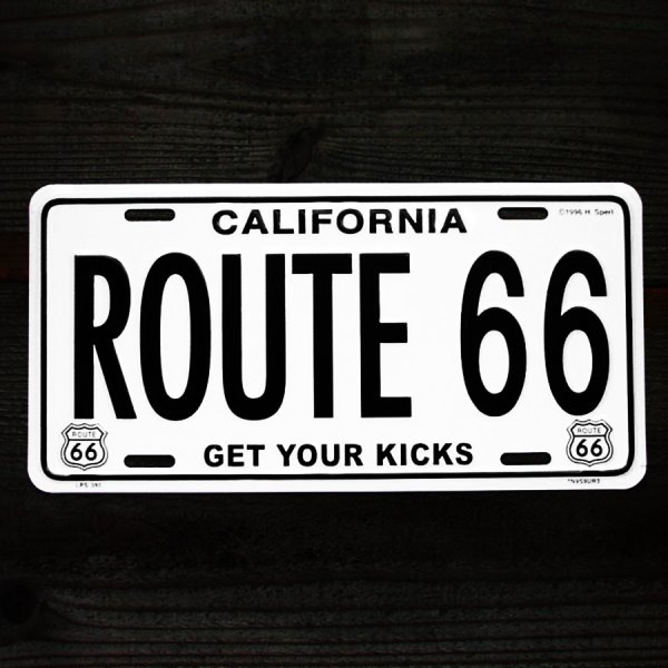 画像1: ルート66 ライセンスプレート カリフォルニア/California Route 66 Metal License Plate