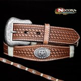 ノコナ スターコンチョ ウエスタン レザー ベルト（ブラウン）/Nocona Western Leather Belt(Brown)