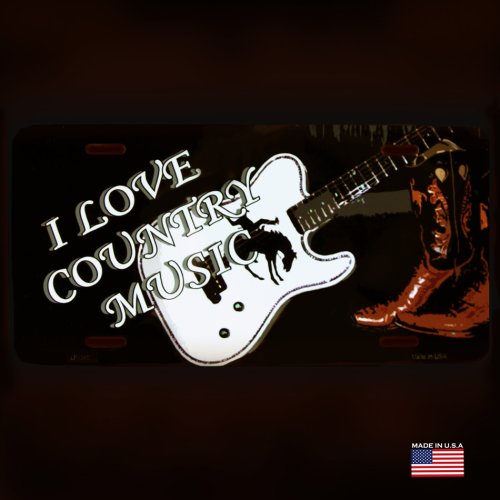 画像クリックで大きく確認できます　Click↓1: カントリーミュージック ライセンスプレート ナンバープレート/I LOVE COUNTRY MUSIC Metal License Plate