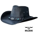 ブルハイド ピンチフロントクラウン レザー カウボーイ ハット ロイストン（ブラック）/Bullhide Royston Genuine Leather Hat(Black)