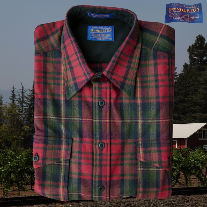 ペンドルトン ウールシャツ ガイドシャツ アウトドアーズマン レッドグリーンm Pendleton Guide Shirt Outdoorsman 長袖シャツ