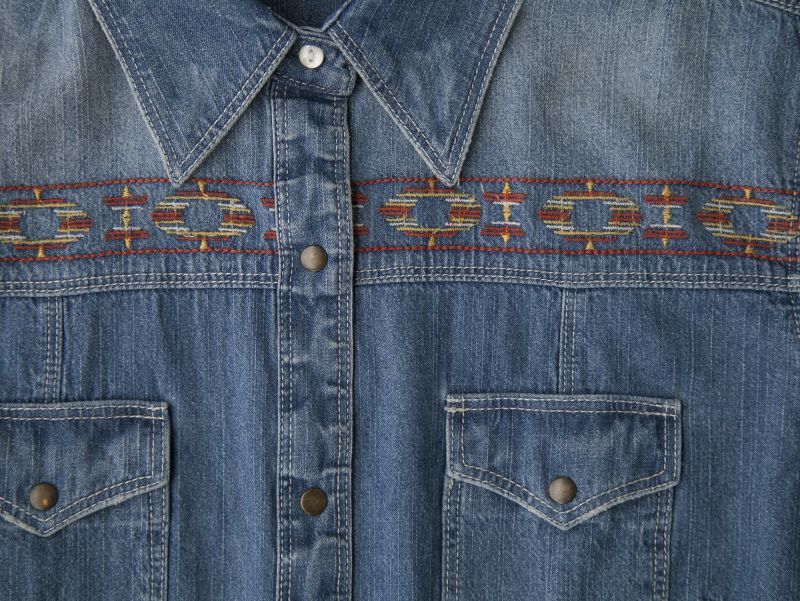 ラングラー ウエスタン 刺繍 デニム シャツ 長袖 レディース Wrangler Long Sleeve Western Denim Shirt Women S レディースウェア Cowgirl Wear