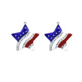 画像: スター アメリカ国旗 ラインストーン イヤリング/Earrings