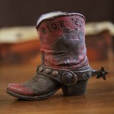 画像: ウエスタンブーツ型 ペンホルダー（ダークレッド）/Western Boot Pen Holder