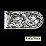 画像: モンタナシルバースミス アンティークシルバー シェリダンワイルドローズ マネークリップ/Montana Silversmiths Antiqued Sheridan Rose Money Clip