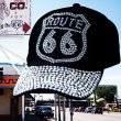 画像1: ルート66 ラインストーン キャップ（ブラック）/Route 66 Rhinestones Cap(Black)