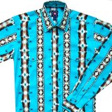 画像: パンハンドルスリム ウエスタンシャツ ターコイズ/ブラウン（長袖）/Panhandle Slim Long Sleeve Western Shirt(Turquoise/Brown)