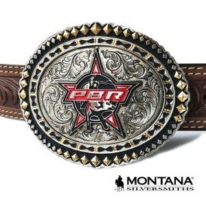 画像: PBR モンタナシルバースミス ウエスタン ベルト バックル/Montana Silversmiths Belt Buckle PROFESSIONAL BULL RIDERS