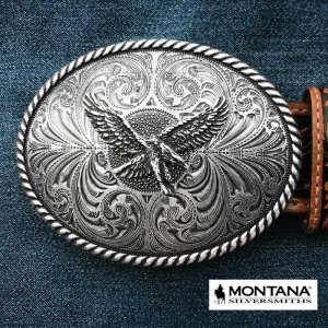 画像: モンタナシルバースミス ベルト バックル アメリカン イーグル アンティークシルバー/Montana Silversmiths Belt Buckle