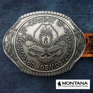 画像: モンタナシルバースミス ベルト バックル カウボーイアップ/Montana Silversmiths Belt Buckle Cowboy Up Skull