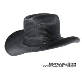 画像: ウエスタン ストロー カウボーイハット（ブラック）S（54cm〜55cm）/Western Straw Cowboy Hat(Black)