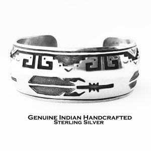 画像: ナバホ ハンドメイド スターリングシルバー フェザー ブレスレット/Native American Navajo Sterling Silver Feather Bracelet