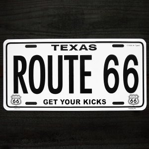 画像: ルート66 ライセンスプレート テキサス/Texas Route 66 Metal License Plate