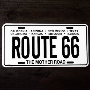 画像: ルート66 8州 ライセンスプレート マザーロード/The Mother Road Route 66 Metal License Plate