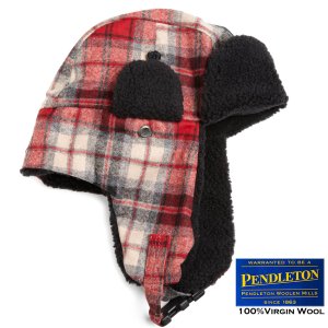 画像: ペンドルトン イアーフラップ ハット（レッド・タン）/Pendleton Ear Flap Hat Red/Tan Plaid 