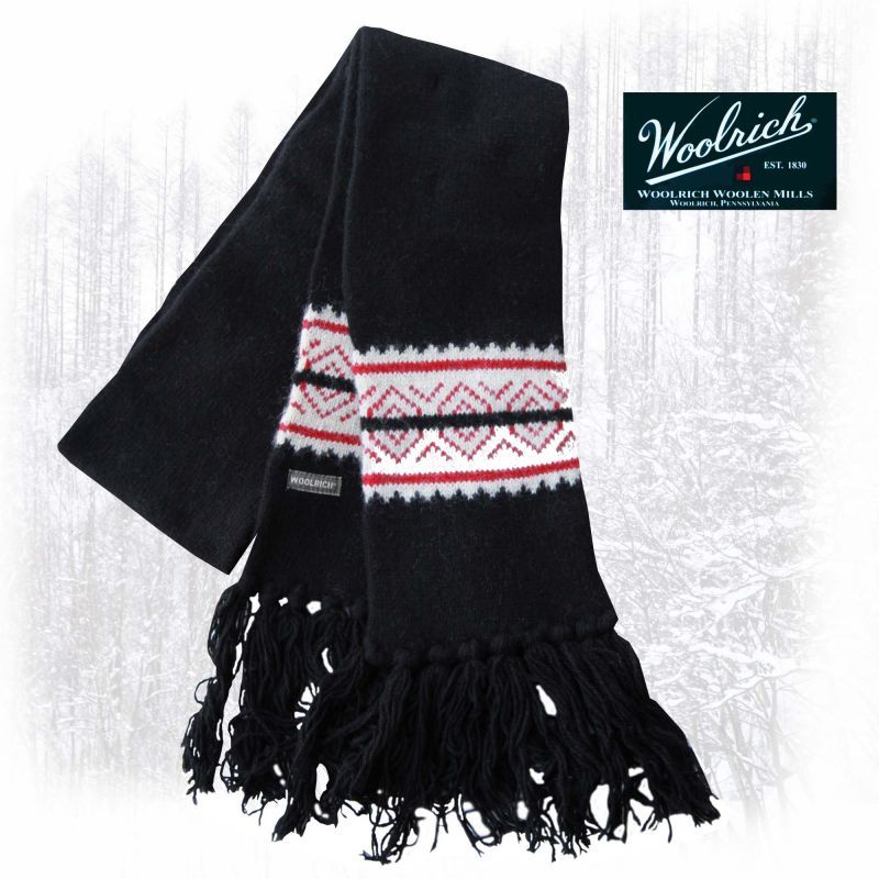 画像: ウールリッチ マフラー（ブラック・ホワイト・レッド）/Woolroch Muffler(Women's)