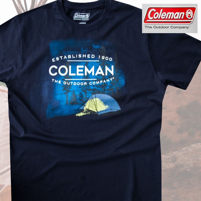 コールマン アウトドア キャンプ 半袖 Tシャツ（ネイビー）/Coleman T