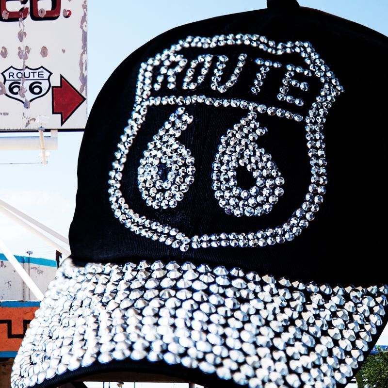 ルート66 ラインストーン キャップ（ブラック）/Route 66 Rhinestones