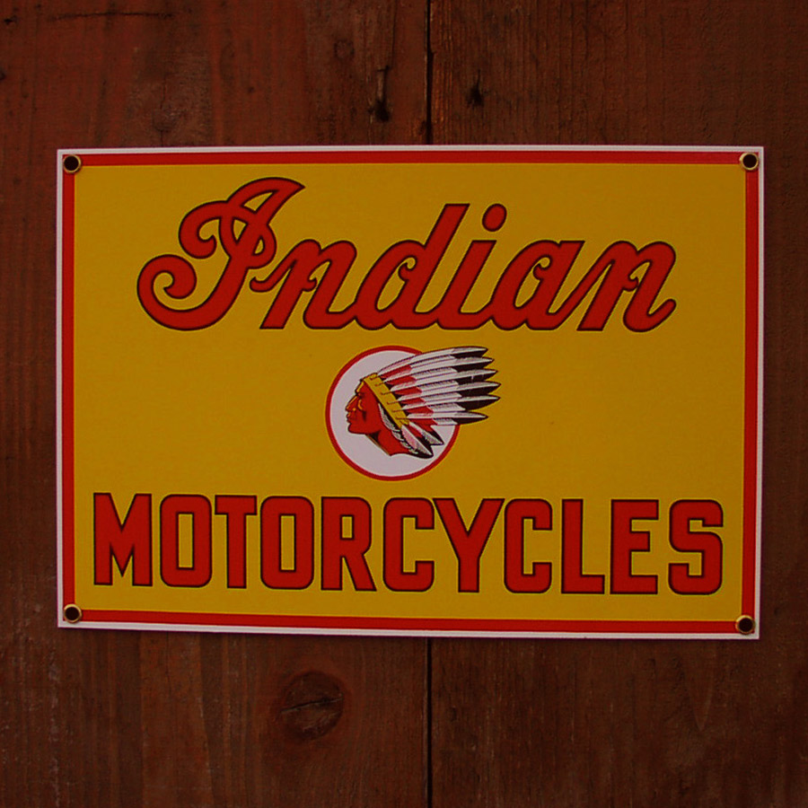 インディアン モーターサイクル Indian Motorcycles メタルサイン カウボーイホーム インテリア ウォールデコ/Wall