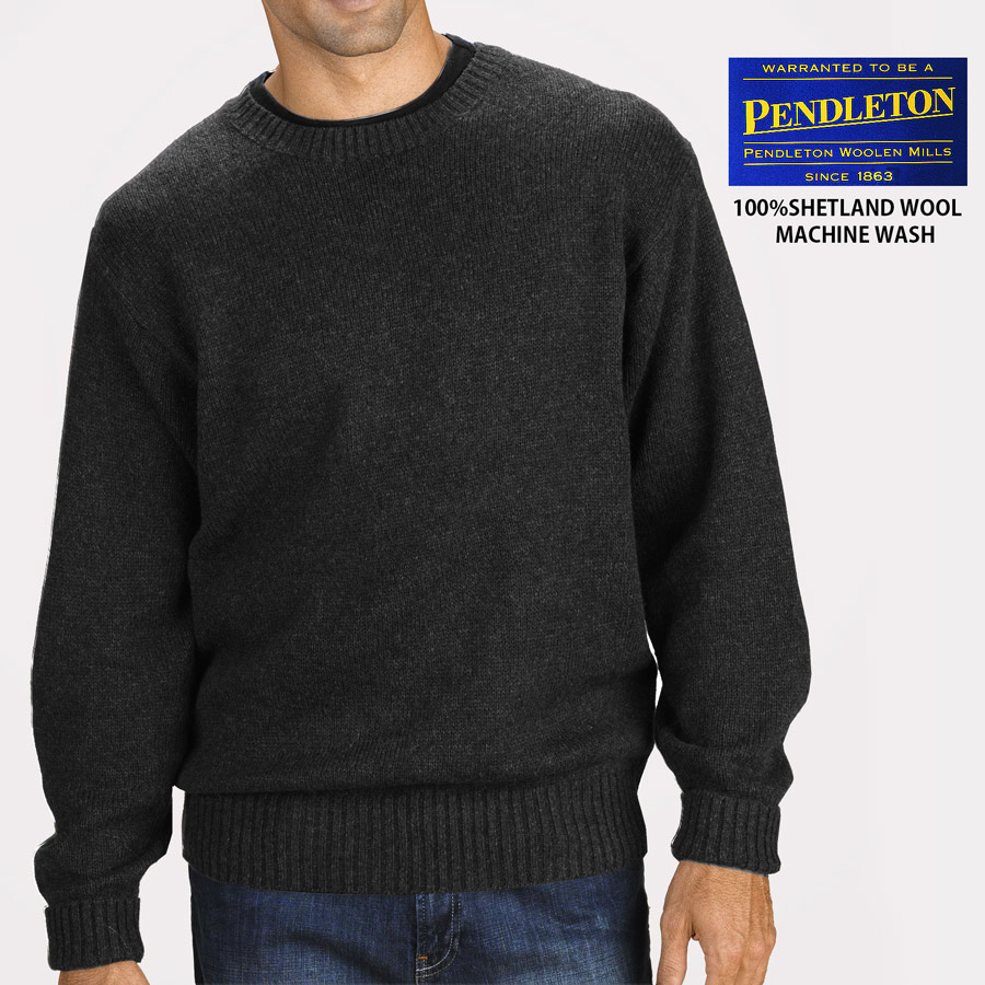 素材ニットPendleton Black Washable Wool Sweater