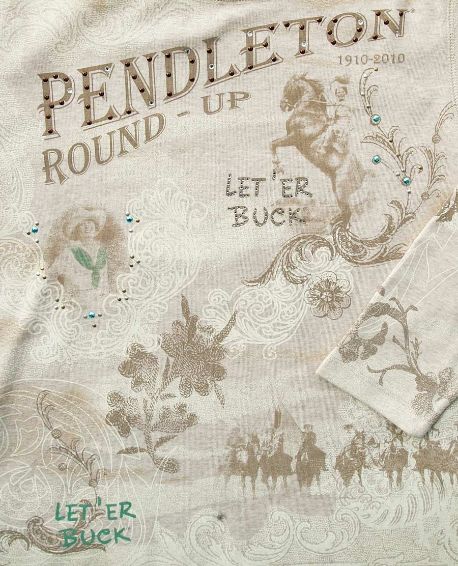 画像: ペンドルトン ラウンドアップコレクション プレミアムティー（レディース）S/Pendleton Round Up Tee Women's(Natural Heather)