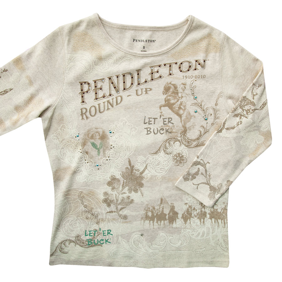 画像: ペンドルトン ラウンドアップコレクション プレミアムティー（レディース）S/Pendleton Round Up Tee Women's(Natural Heather)