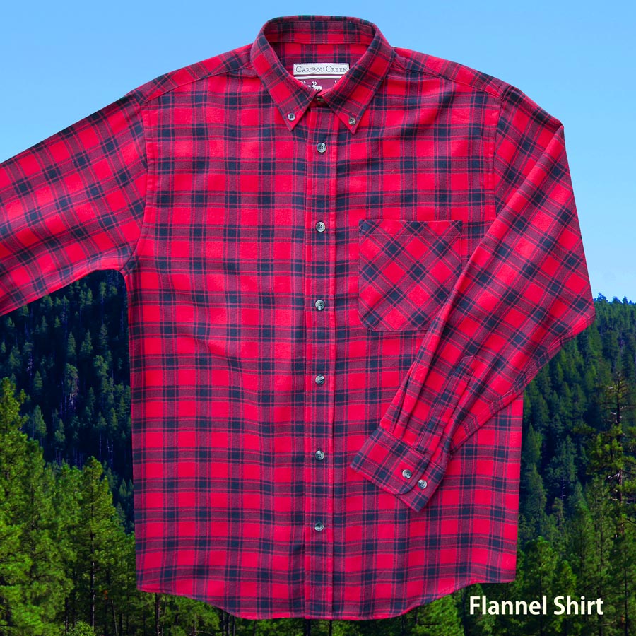 フランネルシャツ（レッドプラッド・長袖）M/Flannel Shirt(Red Plaid