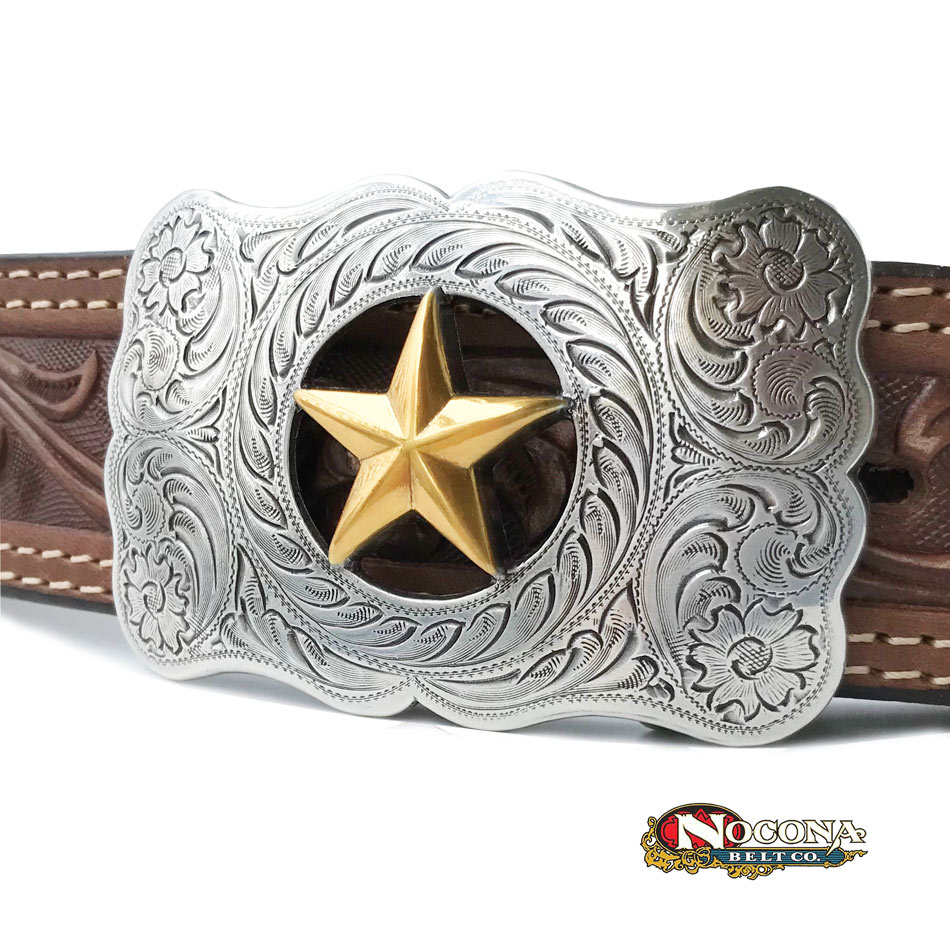 画像1: ノコナ ゴールドスター ウエスタン ベルト バックル/Nocona Western Belt Buckle